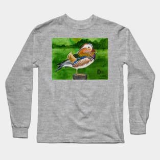 Mandarin duck in the marsh Long Sleeve T-Shirt